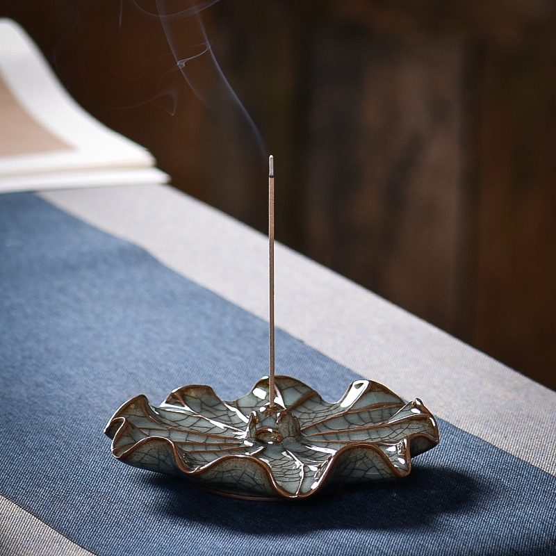 Green porcelain handmade incense stove line fragrant inserts with indoor line incense stove room Incense Tray ceramic iron Tire Incense Stove