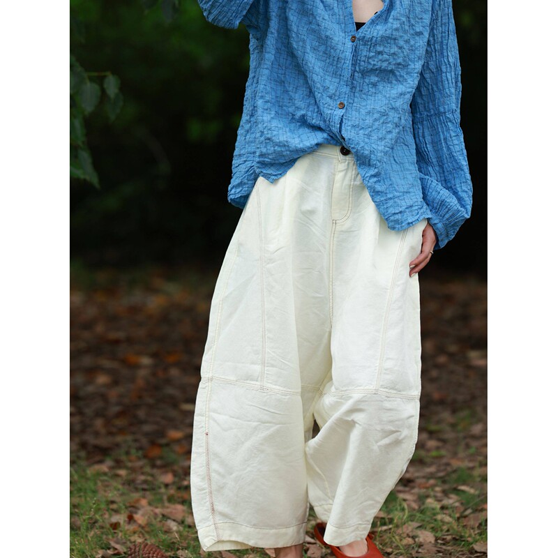 Nostalgic and Simple Summer New Style Yarn-Dyed Linen Fashion Retro Loose Casual Versatile Wide-Leg Casual Pants 260514 Nostalgic and Simple Summer New Style Yarn-Dyed Linen Fashion Retro Loose Casual Versatile Wide-Leg Casual Pants 260514