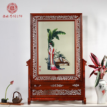 Shu embroidery double-sided embroidery handmade embroidery high-grade ornaments Chinese style living room decoration new Chinese handicrafts finished screen