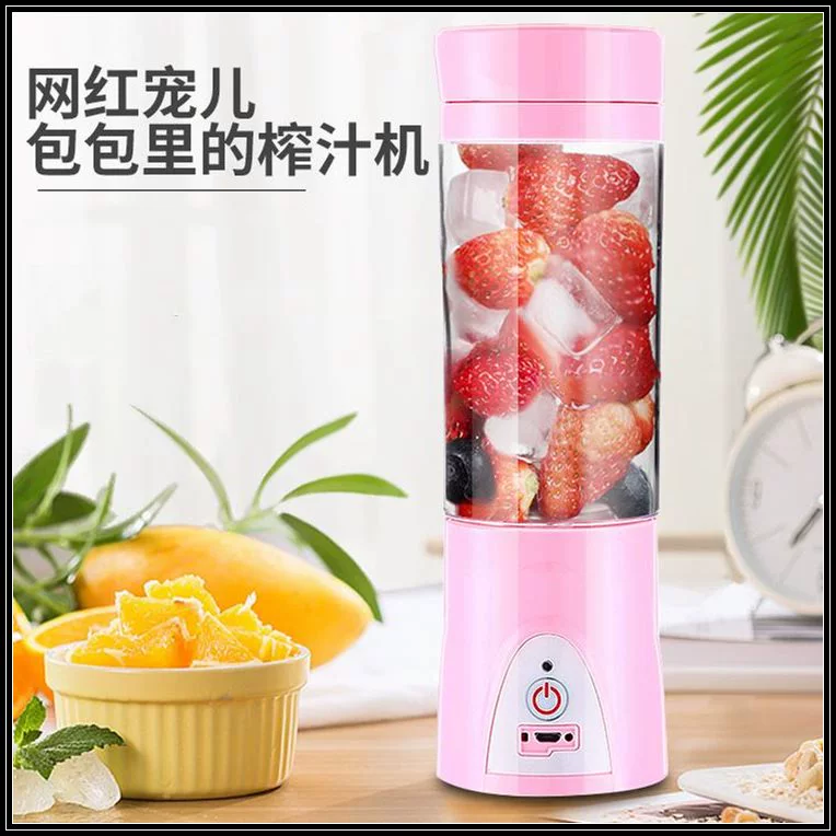 Máy ép trái cây màu trắng có thể nhỏ gọn nút màu xanh nước cam ép đơn nước ép cần tây cốc máy ép trái cây loại đẩy tay - Máy ép trái cây