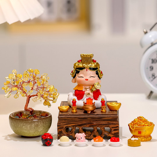 欢喜小神仙摆件创意文曲星妈祖公仔装饰品办公室桌面财神手办礼物