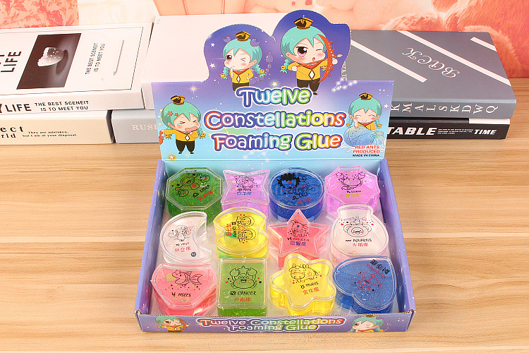 twelve Constellation Sparkling Glue 12 Constellation Children Fairy 10 years old harmless 5 Yuan The net red oversized box is cheap dream m Home Students Slime genuine delivery Grid RMBone 