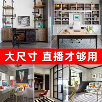 书房风格直播背景布 3d 立体直播背景墙可移动网红主播背景布3d直播间ins大尺寸摄影道具拍照背景布1 8x2 2米