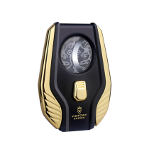 High-end fan-shaped cigar scissors imported Damascus cigar scissors high-end smoke ripple semi-automatic blade personality