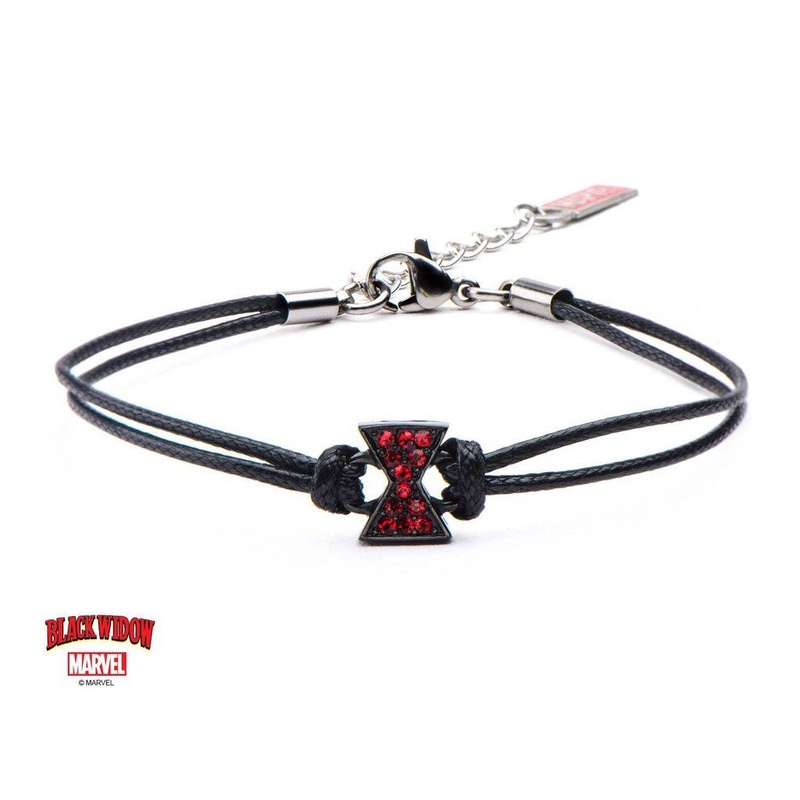 Black Widow Hourglass Logo Red Pendant Black Rope Bracelet Marvel Salesone Merchandise Gift for Friends Black Widow Hourglass Logo Red Pendant Black Rope Bracelet Marvel Salesone Merchandise Gift for Friends