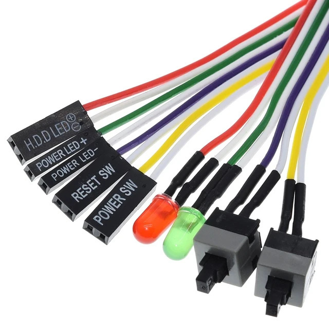 Computer Switch Cable with Indicator Light, Restart Cable, Host Start Cable, Chassis Reset/Power Replacement Cable