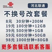 Hebei China Unicom does not need to change the number change the package and change the 8 yuan package. Old mobile users can change the number and apply for insurance.