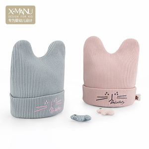 小熊马努婴儿帽子冬季宝宝卤门帽