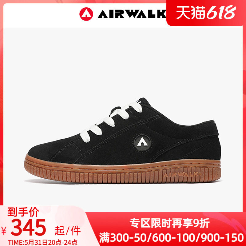 Airwalk x THE ONE PRO SKATING SHOES MEN PROFESSIONAL RETRO WEAR RESISTANT BLACK ANTI-SUEDE LEATHER LOW SHOE TIDE