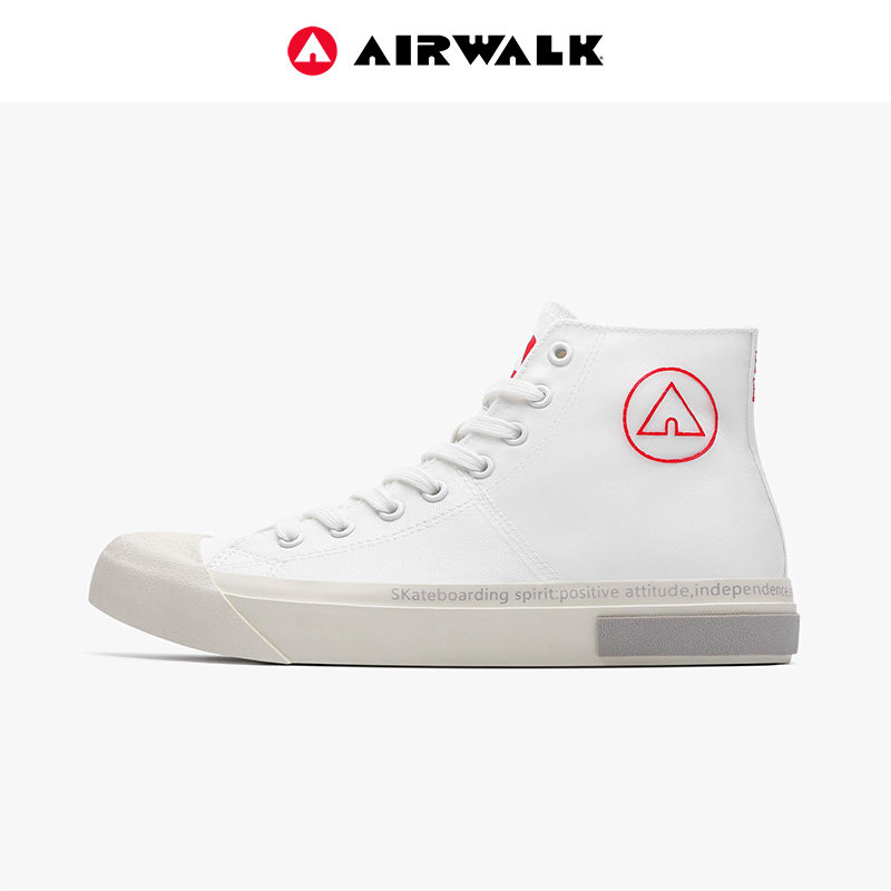 Airwalk men's shoes white canvas shoes men's high-top shoes autumn breathable casual sneakers trend all-match small white shoes