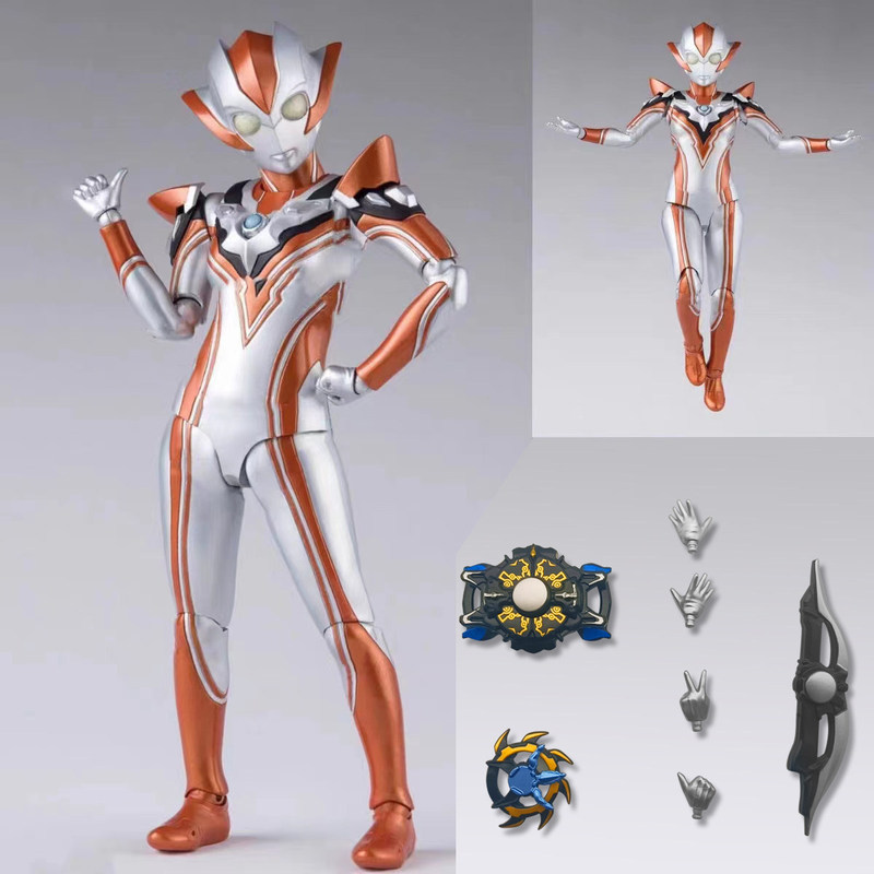 Bandai Shf Ultraman Grigio Action Figure Zero Man Carmilla Children's Toy Jointed Movable Figure Doll