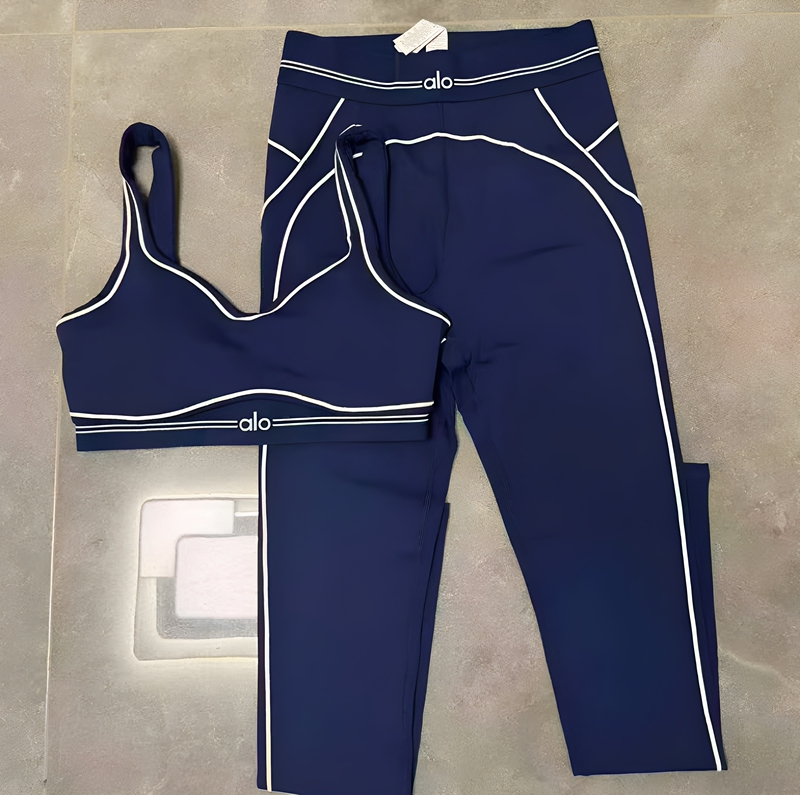 [in Stock from the Source Factory] Foreign Trade Cross-Border European and American Big Brand High-Quality 1:1 Yoga Set with Three Labels and Logo