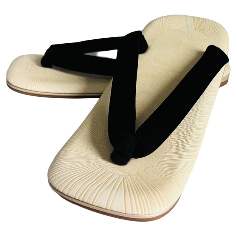 Japanese Men's Straw Sandals, 9 Colors Available, Cork Clogs, Everyday Thick-Soled Rubber Sole, Non-Slip Flip-Flops, Suitable for Kimono and Yukata