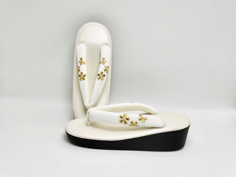 Women's Wooden Clogs, Mid-Heel Straw Sandals, Kimono Yukata Shoes, Flip-Flops, Cosplay Shoes, Embroidered, Non-Jk, Floral, Sweet