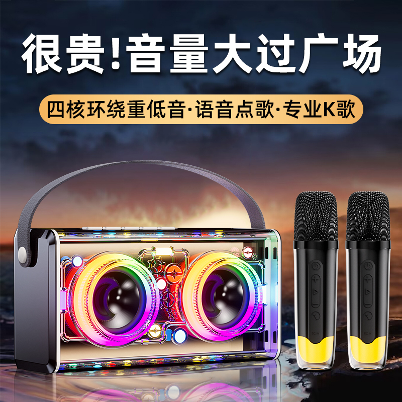 Tingsheng Audio Outdoor Karaoke Square Dance Speaker Portable Wireless Bluetooth with Singing Microphone Official Genuine Product