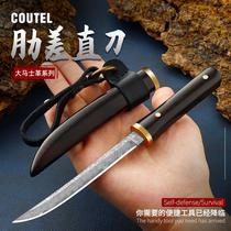 Outdoor Knife Damascus Steel Knife Tactical Carry-on Knife Army Knife Camping Portable Anti-Body Knife Sharp Small Knife