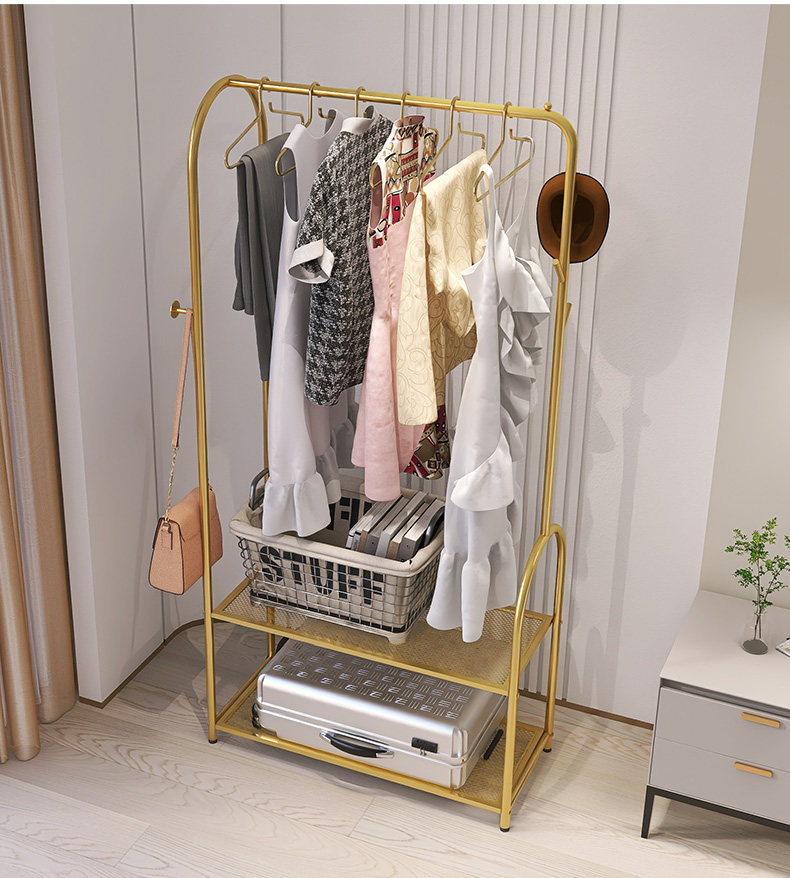 Вешалка 轻奢挂衣架落地卧室家用多功能置物衣服架子北欧客厅简易衣帽架 Shulipu