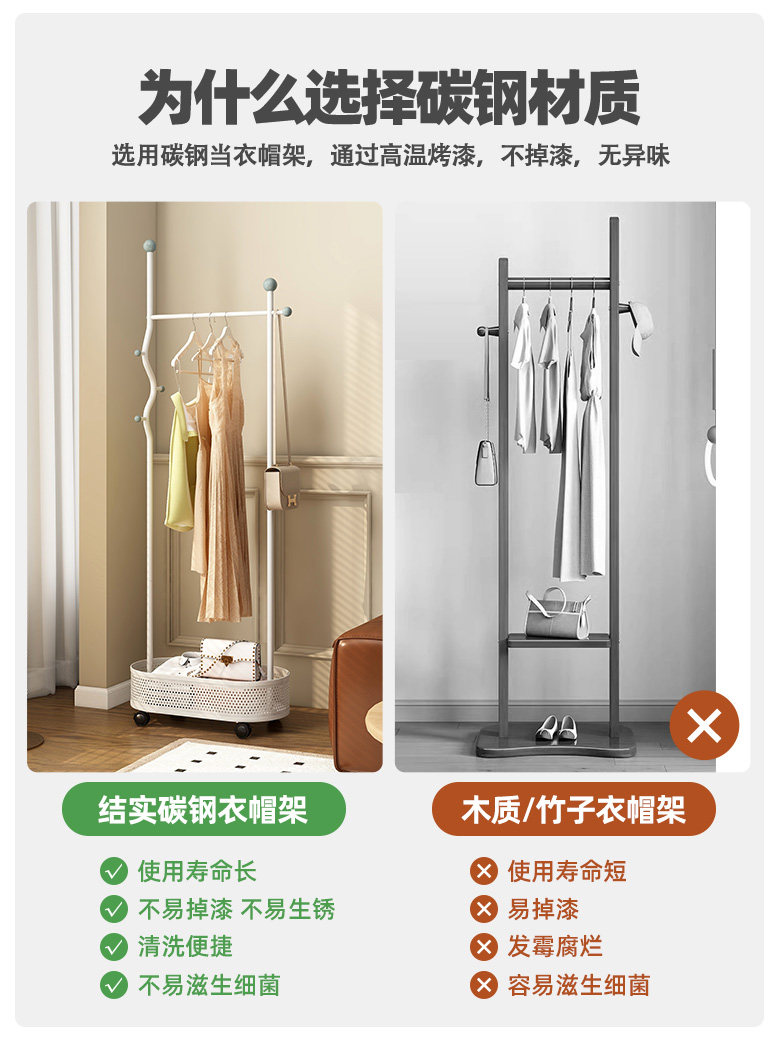 Вешалка 速立普中古风衣帽架衣服收纳层架客厅阳台晾衣架家用卧室落地挂衣架 Shulipu