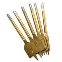 Three-point woodworking flat drill 1025mm woodworking hole opener 6pcs set hexagonal handle titanium-plated wood drilling drill bit 6p