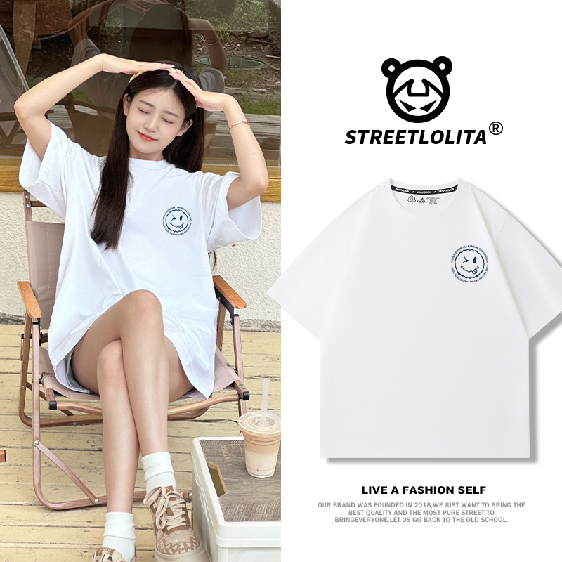 White pure cotton short sleeve t-shirt female summer 2023 new Korean version loose with small crowd design Compassionate Half Sleeve Female Blouse-Taobao