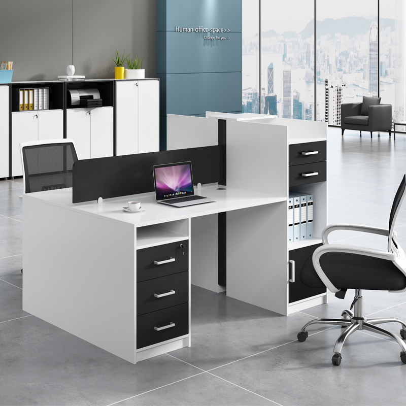 Employee desk chair combination single position staff computer desk double financial table plate type 4 6 persons position table Xi'an