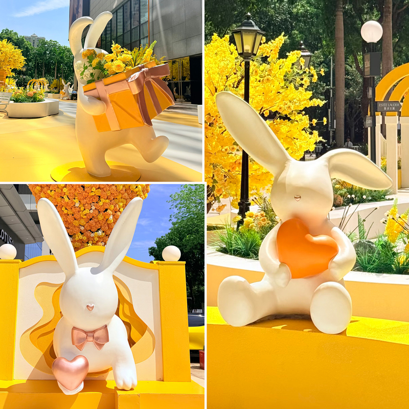 Cartoon Fake Rabbit Floor-Standing Large Ornament for Outdoor Park Landscape Decoration, Popular in Shopping Malls and Stores for Photo-Taking and Display Cartoon Fake Rabbit Floor-Standing Large Ornament for Outdoor Park Landscape Decoration, Popular in Shopping Malls and Stores for Photo-Taking and Display