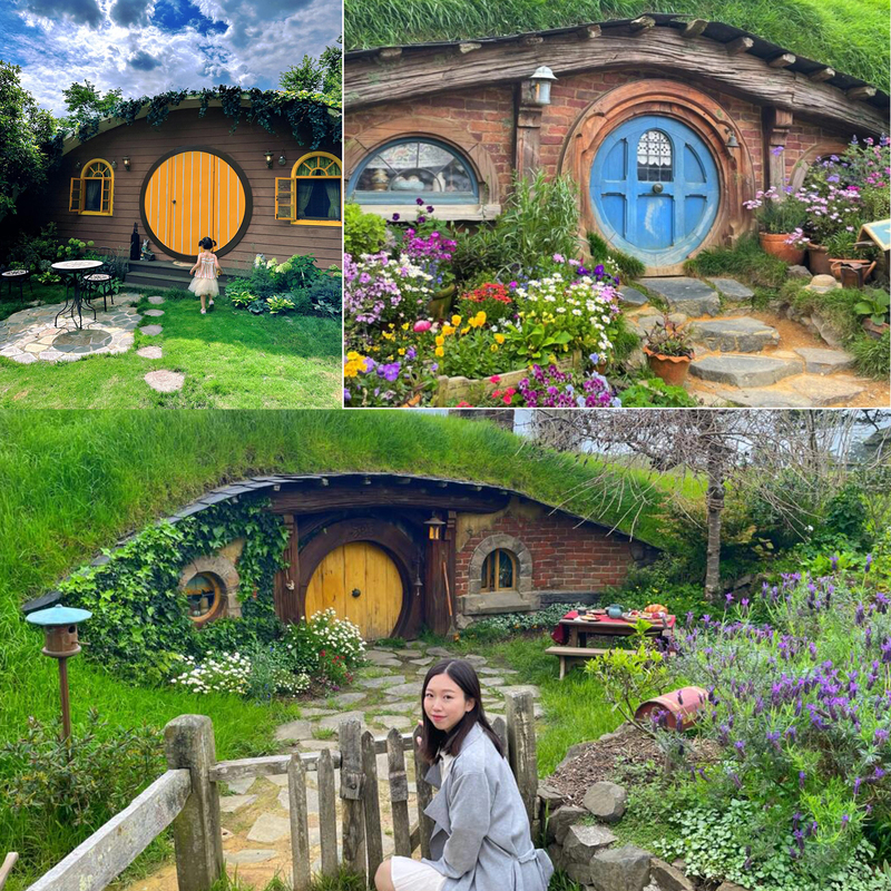 Hobbit-Style Fairy Tale Cabin, Pastoral Farm, Internet-Famous Scenic Wooden House, Background Wall Decoration, Photo-Worthy Attraction Props