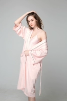 Розовый длинный банный халат, эффект подтяжки, для подружки невесты