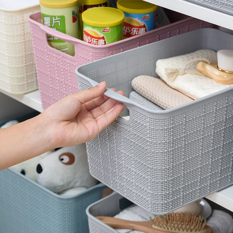 (voucher set minus 2 yuan) storage basket desktop storage basket sundries snacks toys plastic storage basket