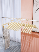 Original Wood Color Solid Wood Hanger Sub LOGO Custom Clothing Store Clothes Brace Hanging Clothes Hanger Womens Clothing Store Children Clothing Pants Clip Clothes Rack
