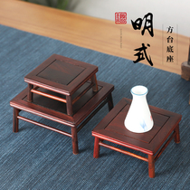 Solid Wood Ming style Square Teapot base sour tree small vase bonsai stone head wood carving decorative crafts ornaments