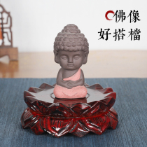 Solid Wood Buddha statue lotus base Guanyin Bodhisattva Guan Gong for Buddha offering wooden ornaments incense burner bracket reinforced custom