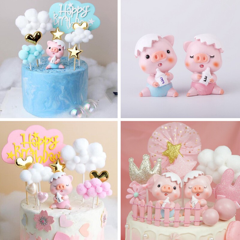 Bottle Pig Birthday Cake New Decoration Pig Baby Boy Girl Baby Year Old Moon Bakery Bakery Bakery Bakery