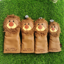 Cartoon Animal Lion Golf Club Cover Driver Head Cover 135UT Cap Cover Protective Cover Waterproof PU