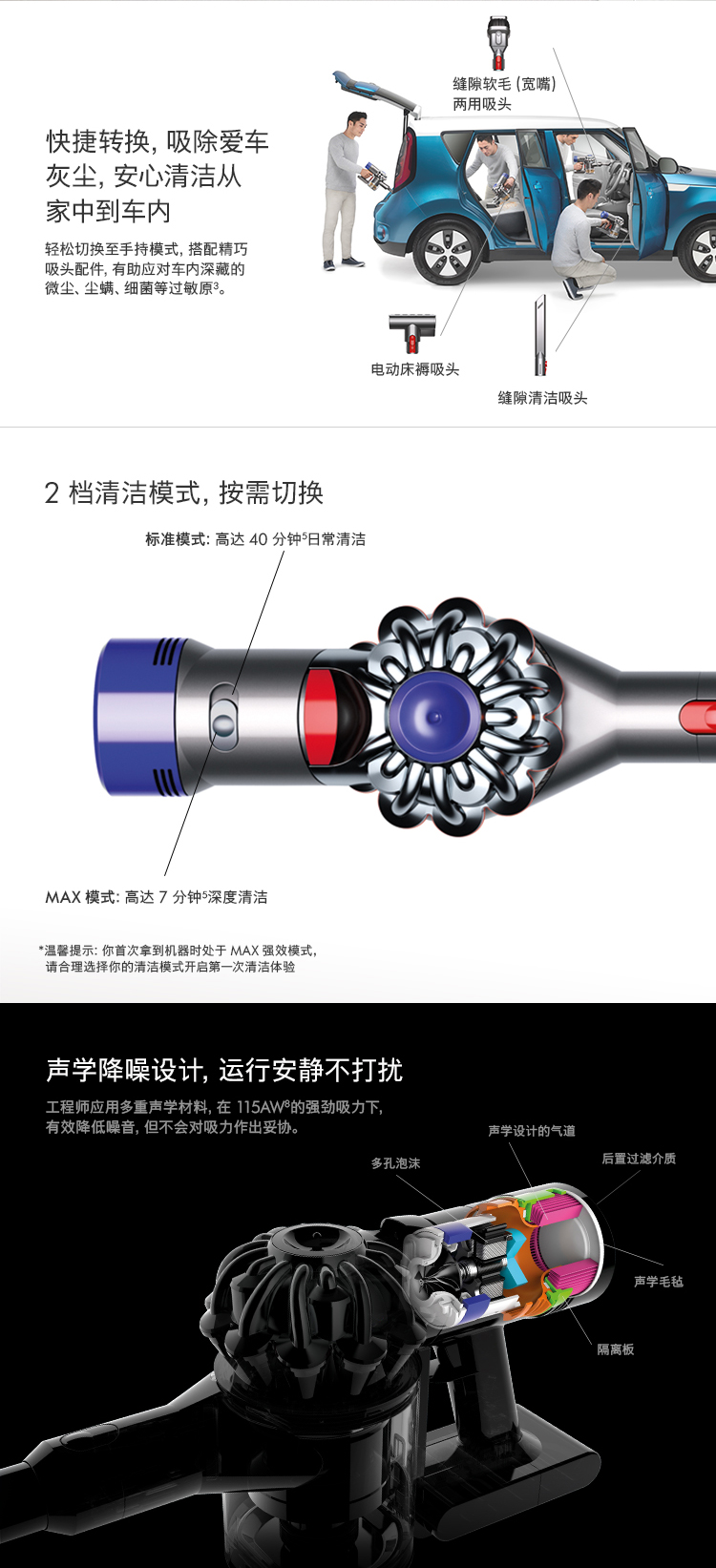 戴森Dyson V8顶配 Absolute 无线吸尘器 配6吸头 国行有保修 图10