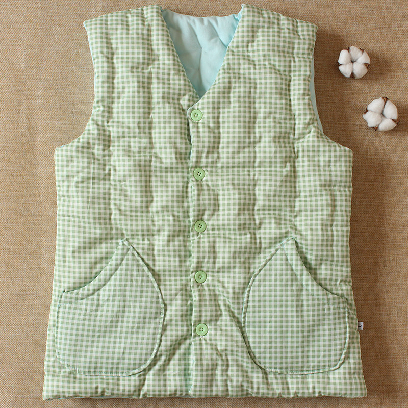 Plaid handmade pure cotton autumn and winter ladies vest warm thickening slim adult vest vest vest vest cotton clothes cotton clothes