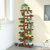 Flower shelf solid wood Steps Home Multi-floor Balcony Indoor Multi-Meat Livingroom Turquoor Potted Flower Pots Shelf Shelving