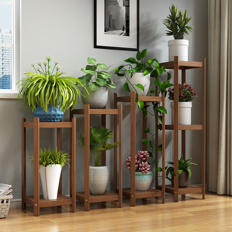 Flower shelf Indoor living room floor floor - style flower - bowl bracket green plate shelf