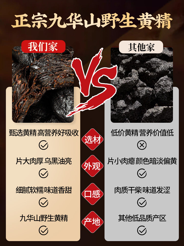 Polygonatum Multiflorum, a Traditional Chinese Medicinal Herb, Is Prepared by Steaming and Sun-Drying Nine Times, Ready to Drink When Soaked in Water. Wild, Authentic from Jiuhua Mountain, Official Flagship Store, 500g