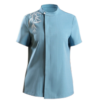 Waiter work clothes short-sleeved womens new Chinese restaurant high-end catering hotel hot pot restaurant tea house summer suit