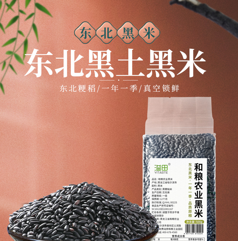 新米【拍两份5斤】东北黑米500g*5袋