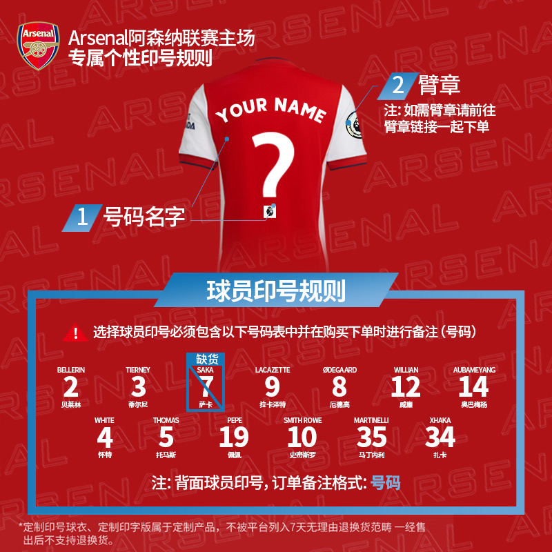 Arsenal Arsenal Arsenal Arsenal League Player Print Special shot link