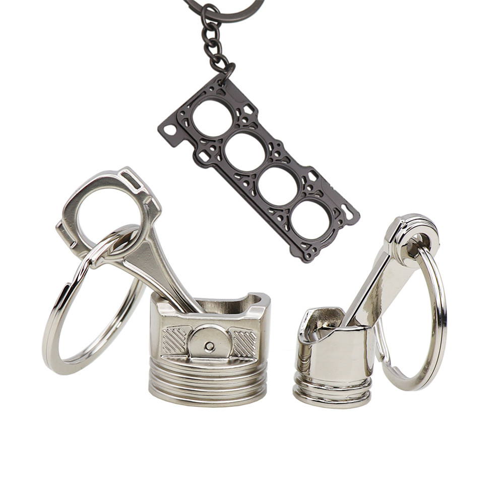 JDM car piston cylinder key buckle turbocharged piston connecting rod key ring personality car key chain-Taobao