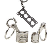 JDM Car Piston Cylinder Key Buckle Turbocharged Piston Connecting Rod Keyring Personality Car Key Chain