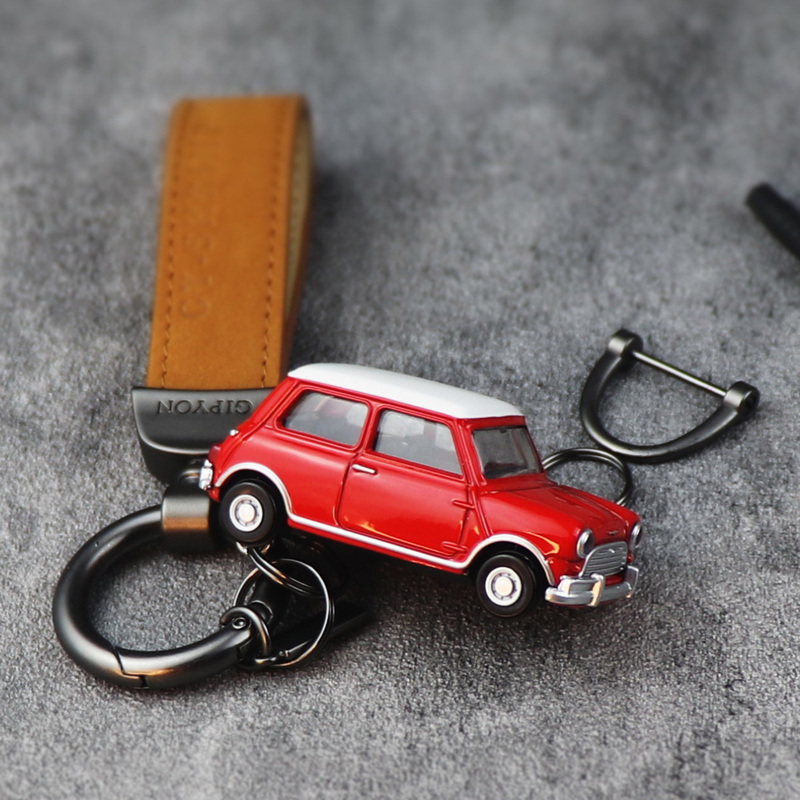 Authentic Licensed Product Suitable for Mini Mini Morris Creative Keychain Retro Metal Car Model Keychain Pendant