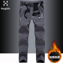 Matchstick punching pants for men and women Winter warmth plus suede thickened anti-chill straight cylinder long trousers outdoor sport climbing pants