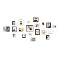 Modern minimalist living room photo wall decoration combination without punching background wall photo frame hanging wall wash photo album wall