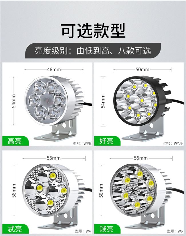 đèn pha led ánh sáng bên ngoài xe điện siêu sáng đèn pha ắc quy ô tô xe máy sửa đổi đèn flash 12v đèn chiếu điểm 2020 - Đèn xe máy