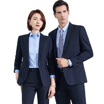 Autumn and winter thick suit jackets for men and women teachers professional wear 4S shop work clothes high-end navy blue suits