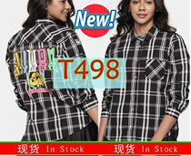 ZW fitness men and women long sleeve turnover classic style plaid shirt super-beautiful goods blouse shirt plaid 498